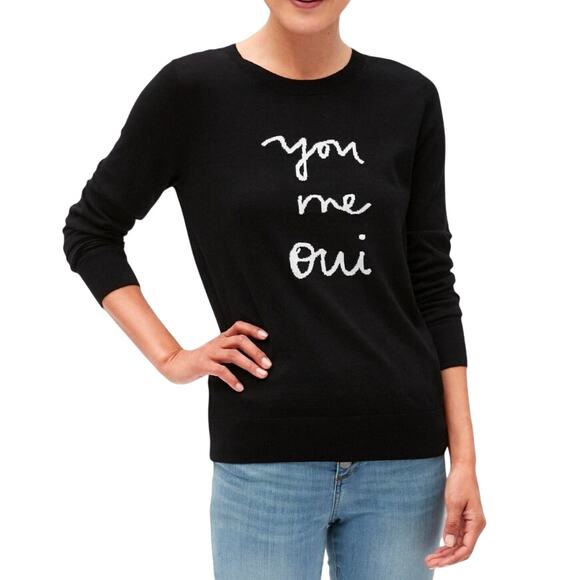 Banana Republic YOU ME OUI Italian Merino Wool Knit Pullover Sweater Navy Sz S - Picture 1 of 15